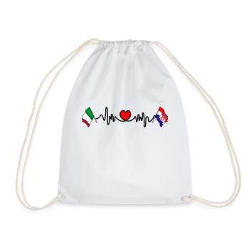 Cardio Cardio avec Drapeau Italie, Croatie - Sac de sport léger - blanc - Devant