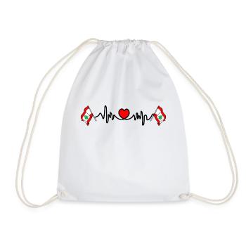 Heart rate cardio for Lebanon - Drawstring Bag - white - Front