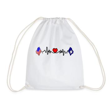 Cardio heart avec drapeau des États-Unis et drapeau de la Virginie - Sac de sport léger - blanc - Devant