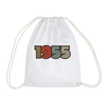 1955 retro vintage - Drawstring Bag - white - Front