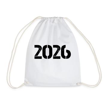 2026 - Drawstring Bag - white - Front