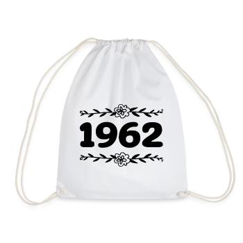 1962 Jahrgang 1962 Retro 1962 Jubiläum 1962 - Turnbeutel - Weiß - Vorne