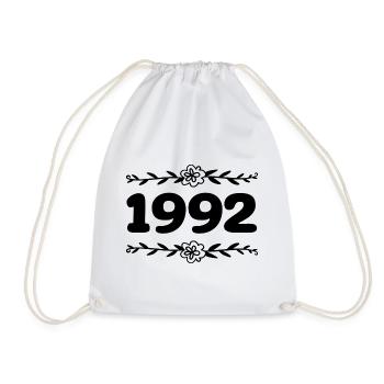 1992 Jahrgang 1992 Retro 1992 Jubiläum 1992 - Turnbeutel - Weiß - Vorne