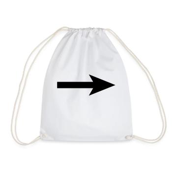 arrow - Drawstring Bag - white - Front
