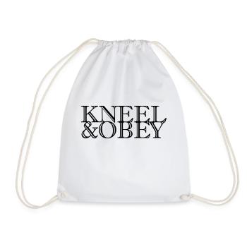 Kneel & Obey - Turnbeutel - Weiß - Vorne