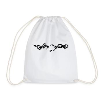 Broken Chain - Drawstring Bag - white - Front