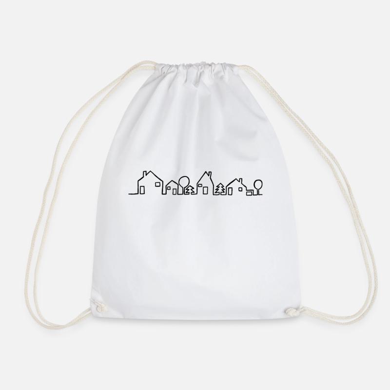 House - Drawstring Bag - white