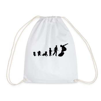 Evolution human man men sport surf - Drawstring Bag - white - Front