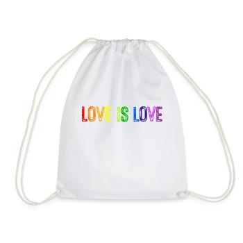 L'amour est l'amour des couleurs arc-en-ciel - Sac de sport léger - blanc - Devant