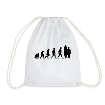 Evolution Surfing Surfers surfboard surfing - Drawstring Bag - white - Front
