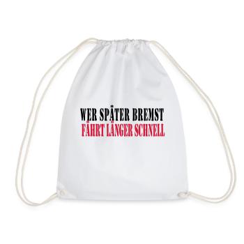 wer_spaeter_bremst_faehr - Sac de sport léger - blanc - Devant
