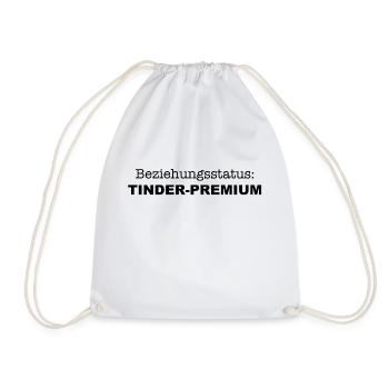 Relationship Status: Tinder Premium - Drawstring Bag - white - Front