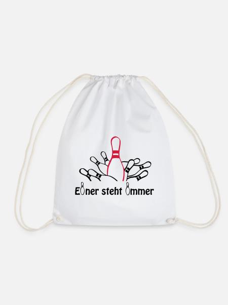 Kegeln - Einer steht immer - Turnbeutel - Weiß
