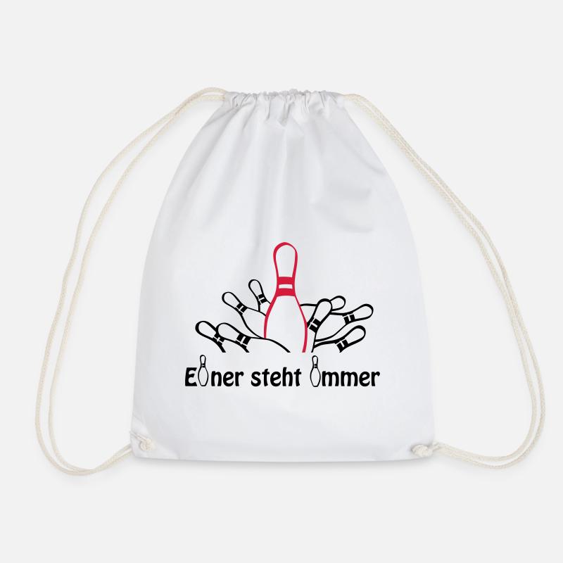 Kegeln - Einer steht immer - Turnbeutel - Weiß