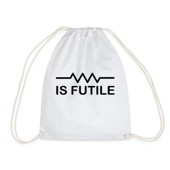 Resistance is Futile - Drawstring Bag - white - Front