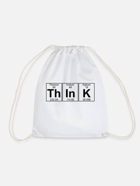 Th-In-K (think) - Full - Drawstring Bag - white