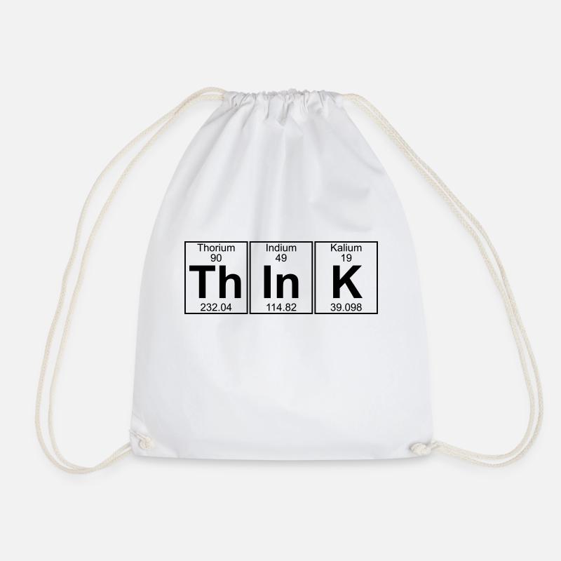 Th-In-K (think) - Full - Drawstring Bag - white