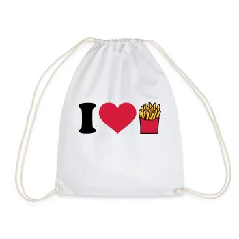 Pommes - Turnbeutel - Weiß - Vorne