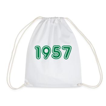 College Zahlen, Jahreszahlen, Jahrgang, 1957 - Turnbeutel - Weiß - Vorne