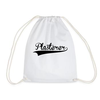 plasterer retro college baseball style l - Drawstring Bag - white - Front
