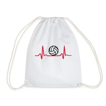 Volleyball Heartbeat - Drawstring Bag - white - Front