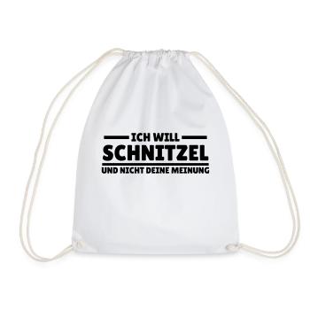 ich will schnitzel - Turnbeutel - Weiß - Vorne