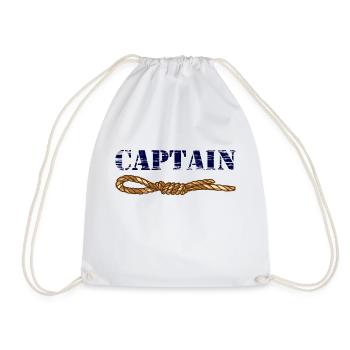 Captain Captain maritime style with seaman's knot - Drawstring Bag - white - Front