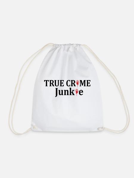 TRUE CRIME: True Crime Junkie - Turnbeutel - Weiß