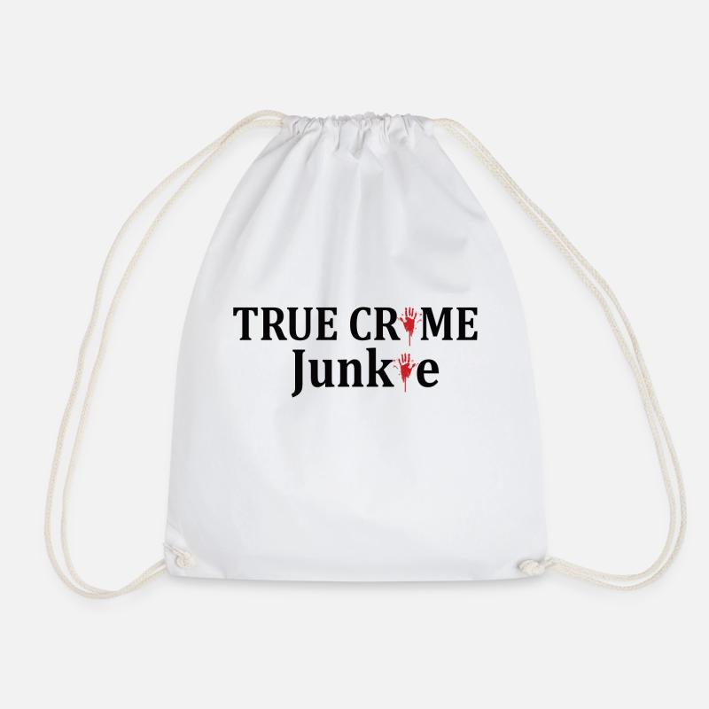 TRUE CRIME: True Crime Junkie - Turnbeutel - Weiß