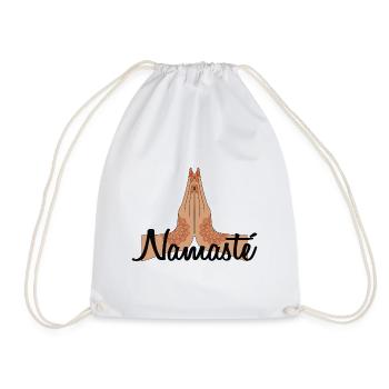 Namaste Henna Buddhist Buddhism Zen Yoga Chakra - Drawstring Bag - white - Front
