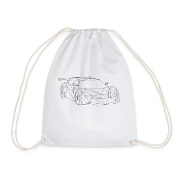 Low poly art - racing car - Drawstring Bag - white - Front