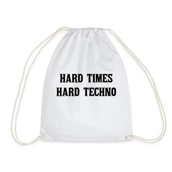 Hard times hard techno - Drawstring Bag - white - Front