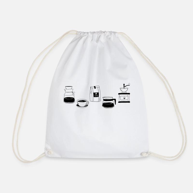 Coffee Gift Barista Coffee Lovers - Drawstring Bag - white