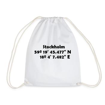 Stockholm, Sweden - Drawstring Bag - white - Front