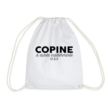 Citation drôles Copine CDI - Sac de sport léger - blanc - Devant