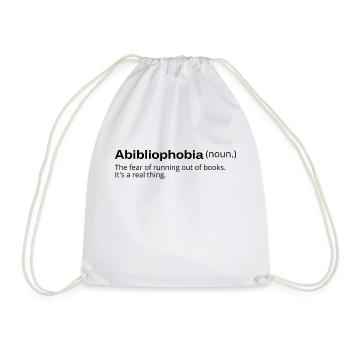 Abibliophobia - Drawstring Bag - white - Front