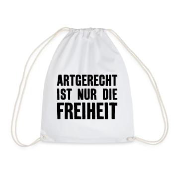 ARTGERECHT IST NUR DIE FREIHEIT VEGAN VEGANER - Turnbeutel - Weiß - Vorne