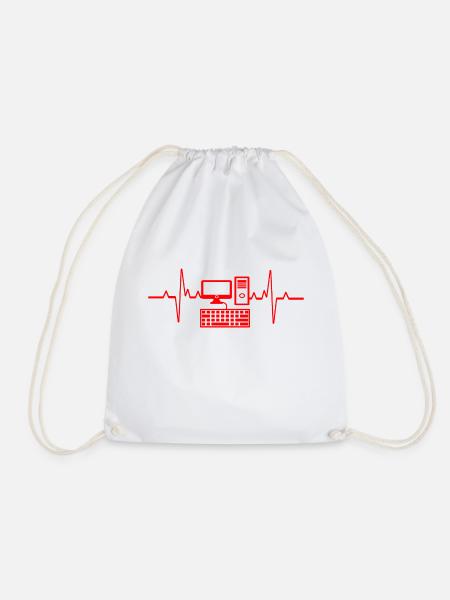 Heartbeat PC Gamer Programmeur informatique - Sac de sport léger - blanc