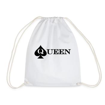 Queen of spades hotwife - Drawstring Bag - white - Front