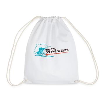 see you on the waves design - Drawstring Bag - white - Front