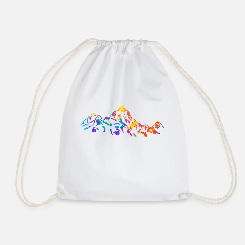 Mountain Mountains - Drawstring Bag - white