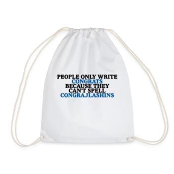 Congrats - They Can't Spell Congrajlashins 2 - Drawstring Bag - white - Front