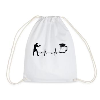 Beer Heartbeat Boxing - Bo - Drawstring Bag - white - Front