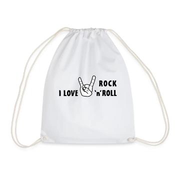 I love Rock & Roll - Drawstring Bag - white - Front