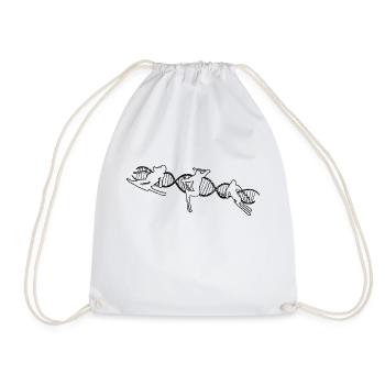 Skiers Skiing Christmas Ski Wintersport - Drawstring Bag - white - Front