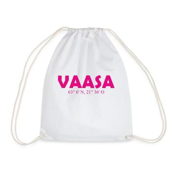 Vaasa Finland - Coordinates - Longitude - Latitude - Turnbeutel - Weiß - Vorne