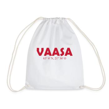 Vaasa Finland - Coordinates - Longitude - Latitude - Turnbeutel - Weiß - Vorne