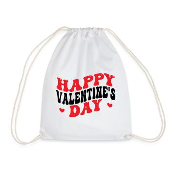 Happy Valentine's Day - Turnbeutel - Weiß - Vorne