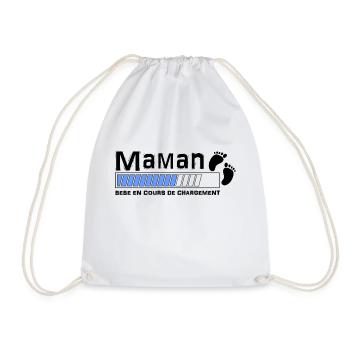 bébé en cours de chgt maman bleu - Sac de sport léger - blanc - Devant