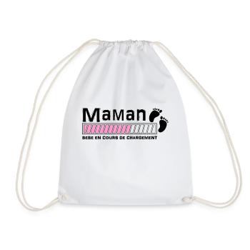 bébé en cours de chgt maman rose - Sac de sport léger - blanc - Devant